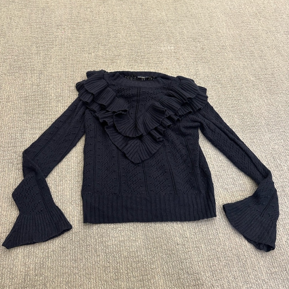 Tularosa Blue Ruffled Women's Sweater
